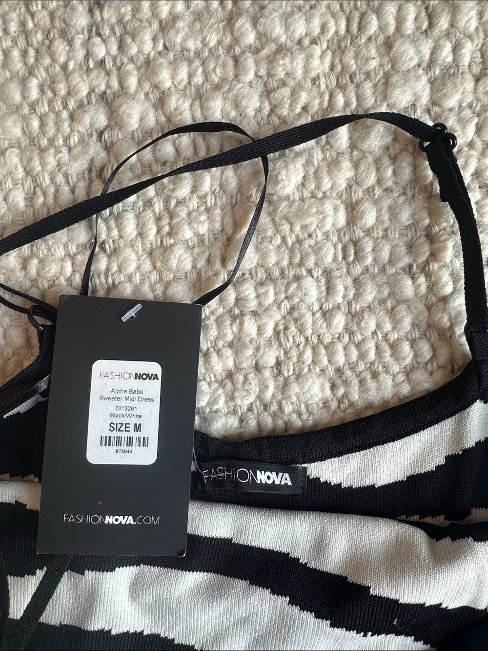 Fashion Nova Black & White Zebra Slip Dress - Picture 2 of 2